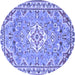 Round Medallion Blue Traditional Rug, tr3889blu