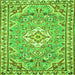 Serging Thickness of Medallion Green Traditional Rug, tr3889grn