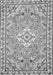 Serging Thickness of Machine Washable Medallion Gray Traditional Rug, wshtr3889gry
