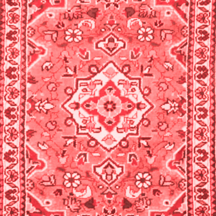 Machine Washable Medallion Red Traditional Rug, wshtr3889red