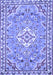 Machine Washable Medallion Blue Traditional Rug, wshtr3889blu