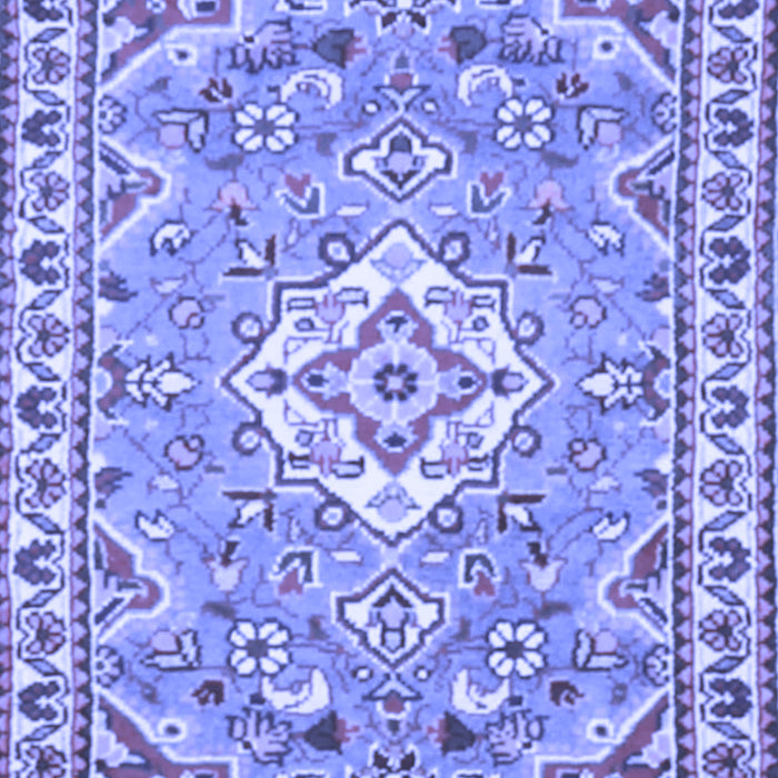 Machine Washable Medallion Blue Traditional Rug, wshtr3889blu