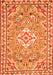 Serging Thickness of Machine Washable Medallion Orange Traditional Area Rugs, wshtr3889org