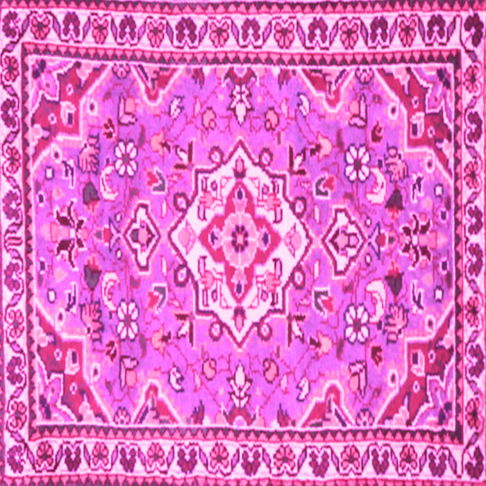 Square Medallion Pink Traditional Rug, tr3889pnk