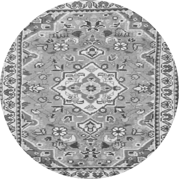 Machine Washable Medallion Gray Traditional Rug, wshtr3889gry