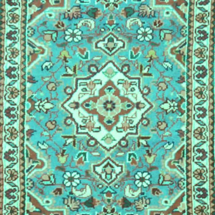 Medallion Turquoise Traditional Rug, tr3889turq