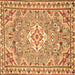 Square Machine Washable Medallion Brown Traditional Rug, wshtr3889brn