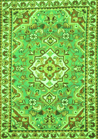 Medallion Green Traditional Rug, tr3889grn