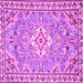 Square Medallion Purple Traditional Rug, tr3889pur