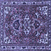 Square Machine Washable Persian Blue Traditional Rug, wshtr388blu