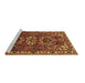 Sideview of Machine Washable Persian Brown Traditional Rug, wshtr388brn