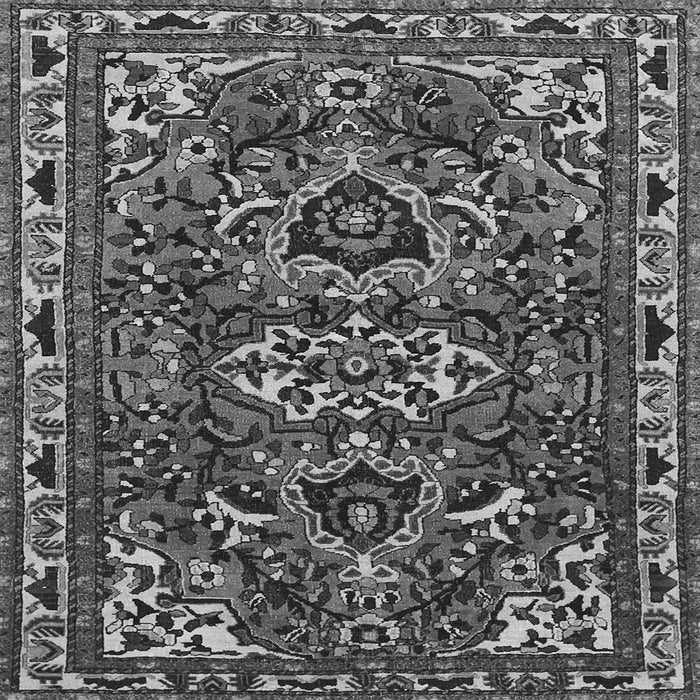 Round Machine Washable Persian Gray Traditional Rug, wshtr388gry