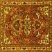 Square Machine Washable Persian Yellow Traditional Rug, wshtr388yw