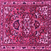 Square Machine Washable Persian Pink Traditional Rug, wshtr388pnk