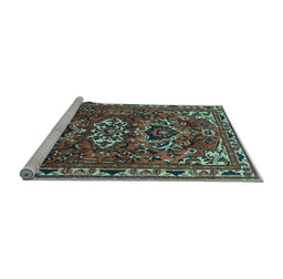 Sideview of Machine Washable Persian Light Blue Traditional Rug, wshtr388lblu