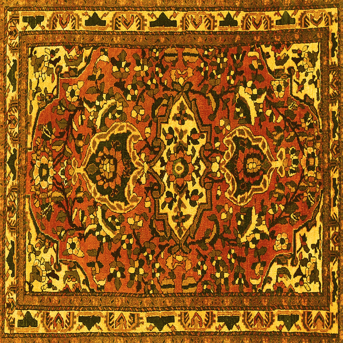 Square Persian Yellow Traditional Rug, tr388yw