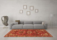 Machine Washable Persian Orange Traditional Rug, wshtr388org