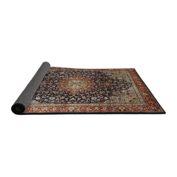 Sideview of Traditional Camel Brown Medallion Rug, tr389