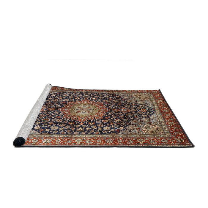 Sideview of Machine Washable Traditional Camel Brown Rug, wshtr389