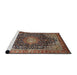 Sideview of Machine Washable Traditional Camel Brown Rug, wshtr389