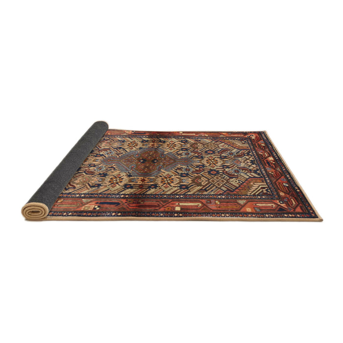 Sideview of Traditional Orange Brown Persian Rug, tr3890