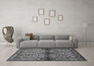 Machine Washable Persian Gray Traditional Rug in a Living Room,, wshtr3890gry