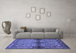 Machine Washable Persian Blue Traditional Rug in a Living Room, wshtr3890blu