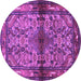 Round Persian Purple Traditional Rug, tr3890pur