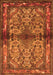 Serging Thickness of Machine Washable Persian Orange Traditional Area Rugs, wshtr3890org