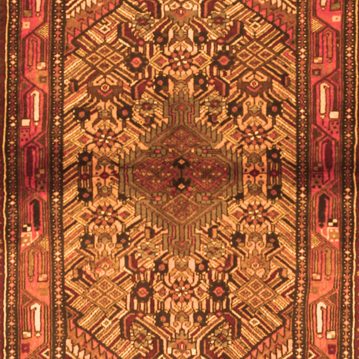 Serging Thickness of Machine Washable Persian Orange Traditional Area Rugs, wshtr3890org