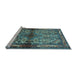 Sideview of Machine Washable Persian Light Blue Traditional Rug, wshtr3890lblu