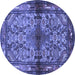 Round Persian Blue Traditional Rug, tr3890blu