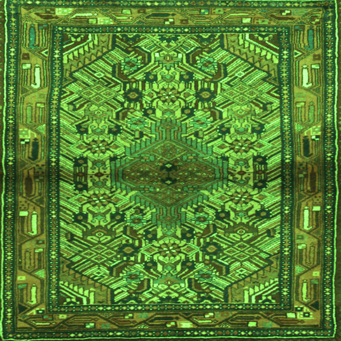 Serging Thickness of Persian Green Traditional Rug, tr3890grn