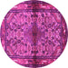 Round Persian Pink Traditional Rug, tr3890pnk