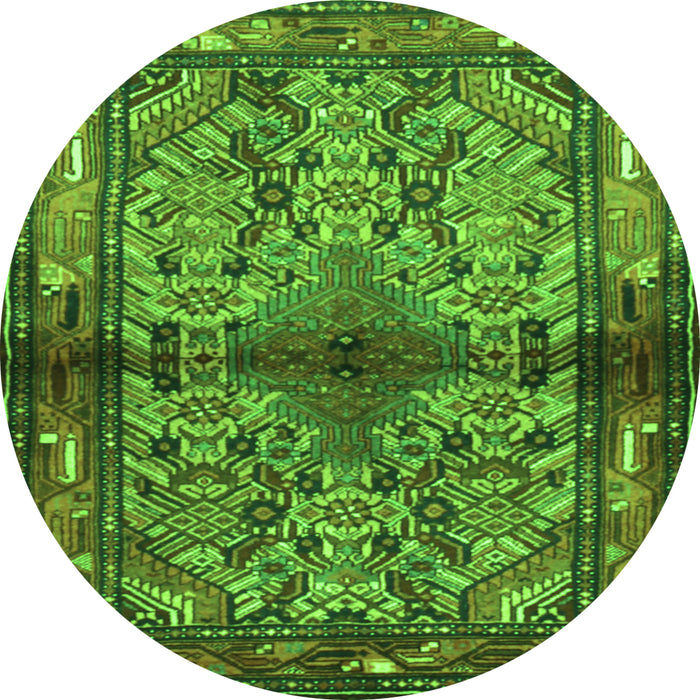 Square Persian Green Traditional Rug, tr3890grn