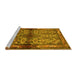 Sideview of Machine Washable Persian Yellow Traditional Rug, wshtr3890yw