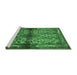 Sideview of Machine Washable Persian Emerald Green Traditional Area Rugs, wshtr3890emgrn