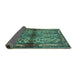 Sideview of Persian Turquoise Traditional Rug, tr3890turq