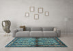 Machine Washable Persian Light Blue Traditional Rug in a Living Room, wshtr3890lblu