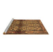 Sideview of Machine Washable Persian Brown Traditional Rug, wshtr3890brn