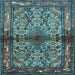 Square Persian Light Blue Traditional Rug, tr3890lblu