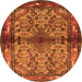 Machine Washable Persian Orange Traditional Area Rugs, wshtr3890org