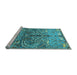 Sideview of Machine Washable Persian Light Blue Traditional Rug, wshtr3891lblu