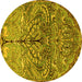 Round Persian Yellow Traditional Rug, tr3891yw
