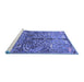 Sideview of Machine Washable Persian Blue Traditional Rug, wshtr3891blu