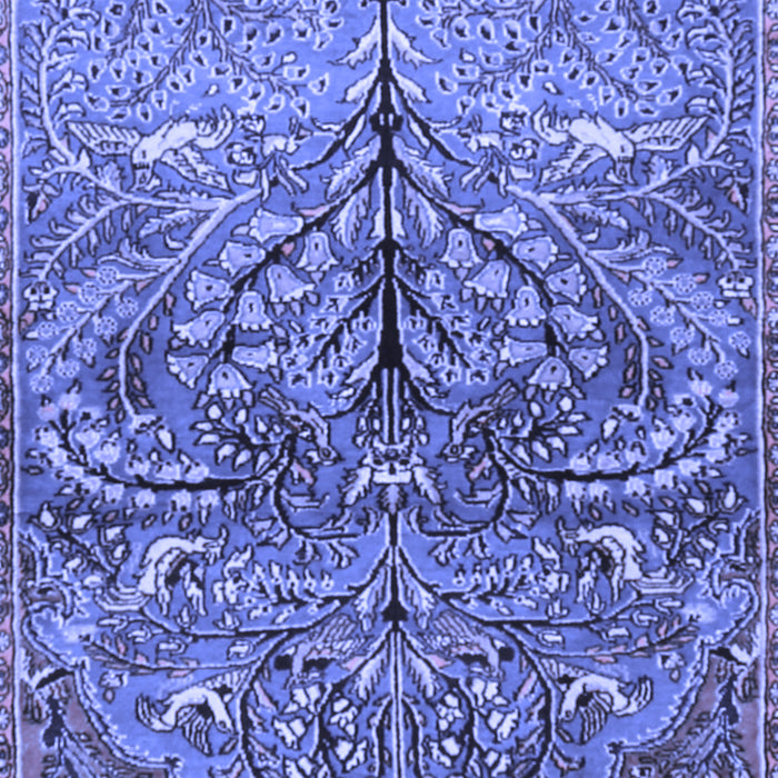 Machine Washable Persian Blue Traditional Rug, wshtr3891blu