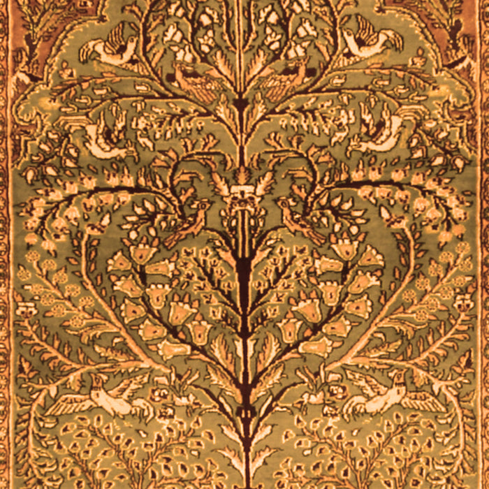 Serging Thickness of Machine Washable Persian Orange Traditional Area Rugs, wshtr3891org