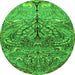 Square Persian Green Traditional Rug, tr3891grn