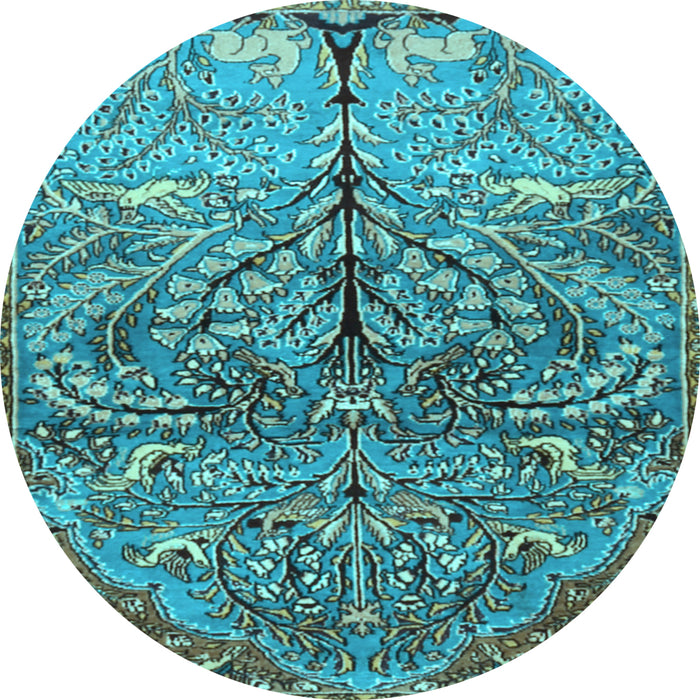 Round Persian Light Blue Traditional Rug, tr3891lblu