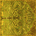Square Persian Yellow Traditional Rug, tr3891yw